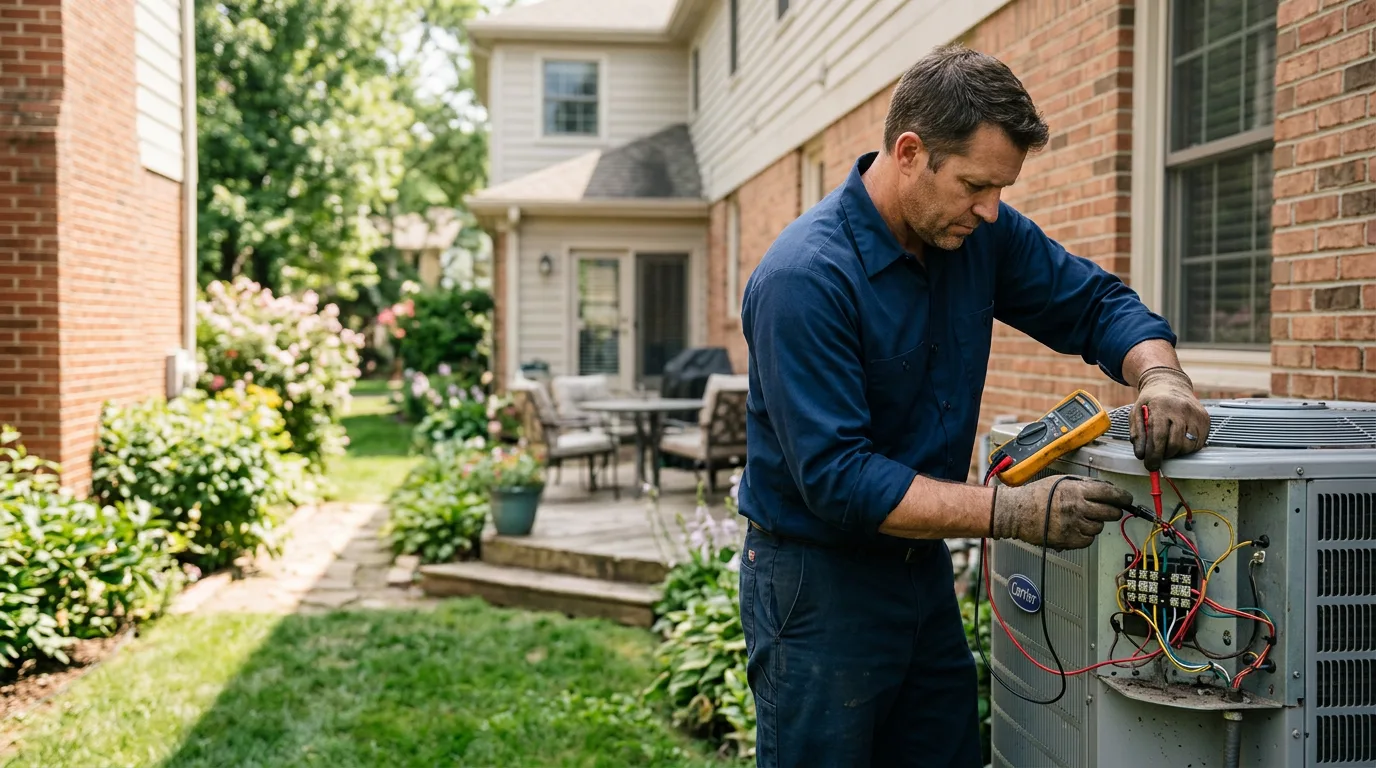 HVAC technician working near Hampton, NY